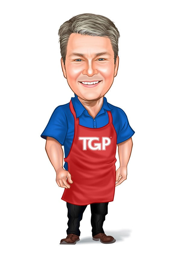 Til ham tema13 (1 person) - karikaturtegning efter dine fotos - Just Karikatur