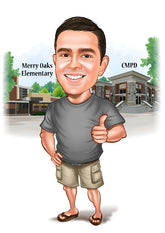 Til ham tema11 (1 person) - karikaturtegning efter dine fotos - Just Karikatur