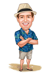 Til ham tema7 (1 person) - karikaturtegning efter dine fotos - Just Karikatur