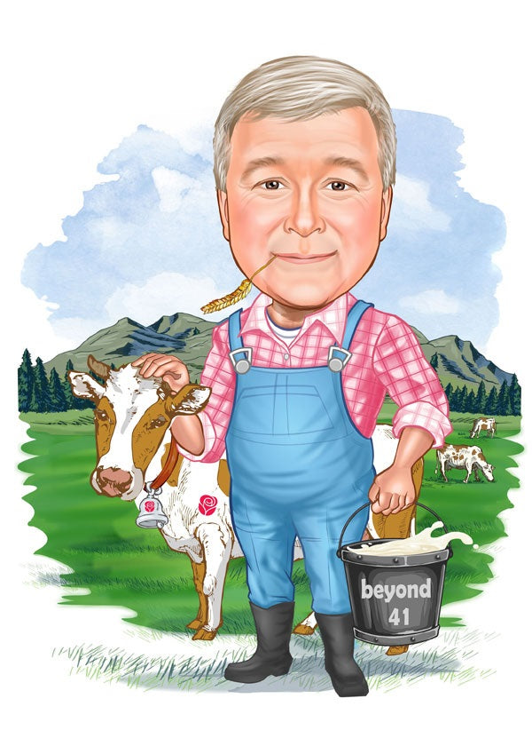 Til ham tema5 (1 person) - karikaturtegning efter dine fotos - Just Karikatur