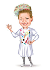 Børn tema7 (1 person) - karikaturtegning efter dine fotos - Just Karikatur