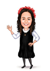 Børn tema6 (1 person) - karikaturtegning efter dine fotos - Just Karikatur