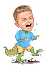 Børn tema28 (1 person) - karikaturtegning efter dine fotos - Just Karikatur