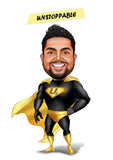 Superhelt tema11 (1 person) - karikaturtegning efter dine fotos - Just Karikatur