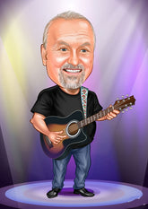 Musik & Dans tema2 (1 person) - karikaturtegning efter dine fotos - Just Karikatur