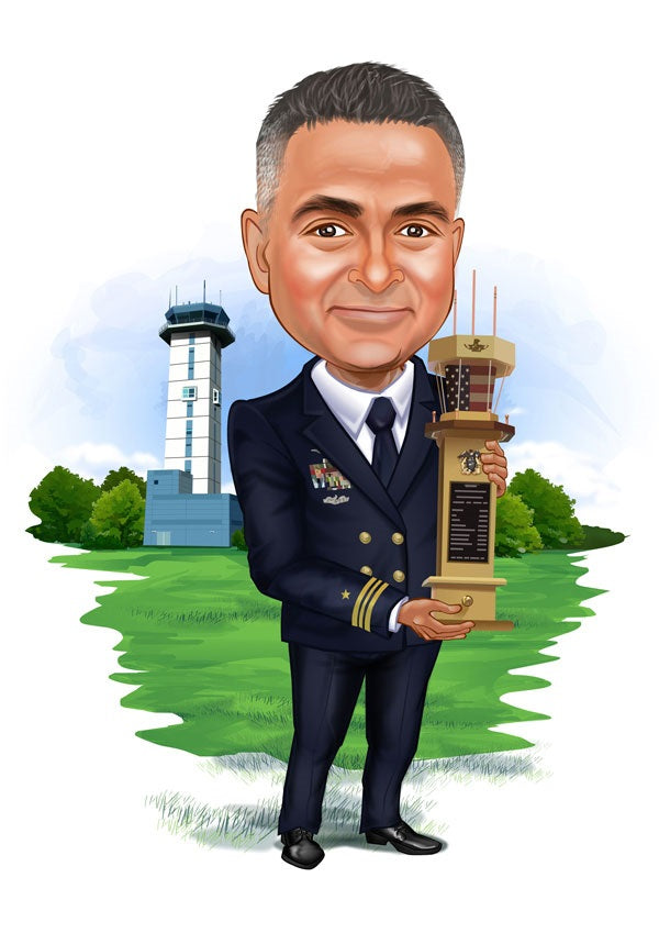 Politi & Militær tema20 (1 person) - karikaturtegning efter dine fotos - Just Karikatur