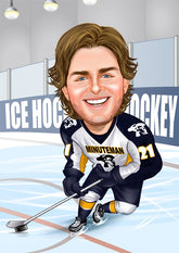 Sports tema34 (1 person) - karikaturtegning efter dine fotos - Just Karikatur