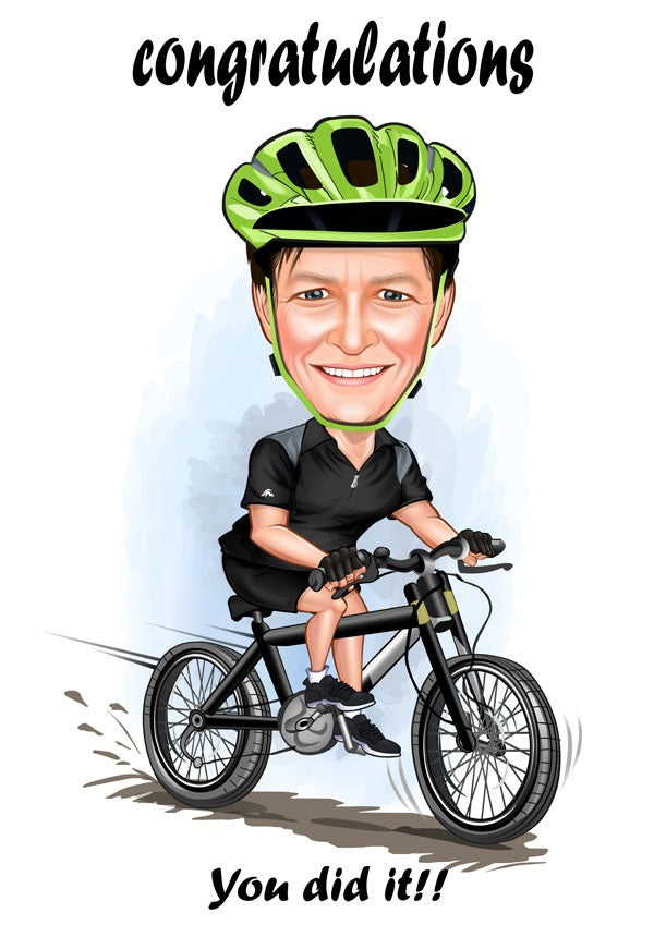 Sports tema30 (1 person) - karikaturtegning efter dine fotos - Just Karikatur