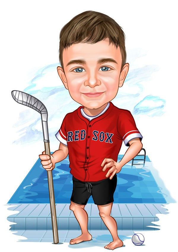 Sports tema25 (1 person) - karikaturtegning efter dine fotos - Just Karikatur