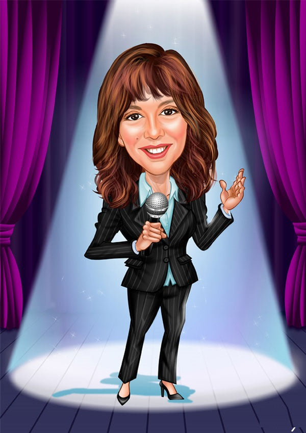 Arbejde & Erhverv tema22 (1 person) - karikaturtegning efter dine fotos - Just Karikatur