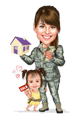 Par tema145 (2 personer) - karikaturtegning efter dine fotos - Just Karikatur