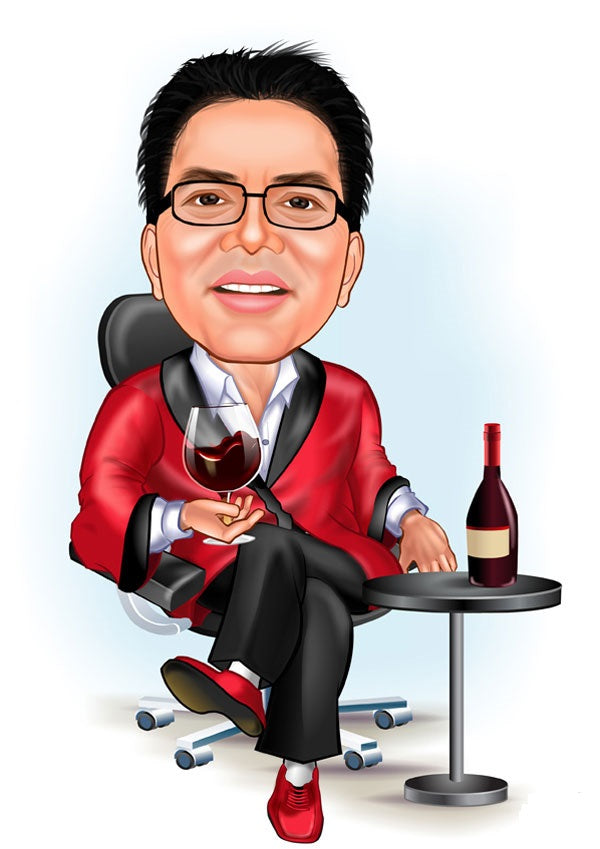 Chef tema15 (1 person) - karikaturtegning efter dine fotos - Just Karikatur