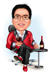 Chef tema15 (1 person) - karikaturtegning efter dine fotos - Just Karikatur