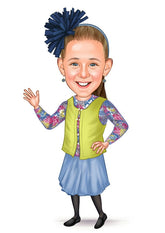 Børn tema4 (1 person) - karikaturtegning efter dine fotos - Just Karikatur