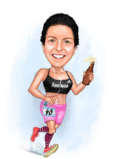 Sports tema20 (1 person) - karikaturtegning efter dine fotos - Just Karikatur