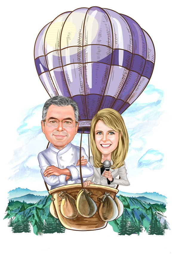 Par tema101 (2 personer) - karikaturtegning efter dine fotos - Just Karikatur