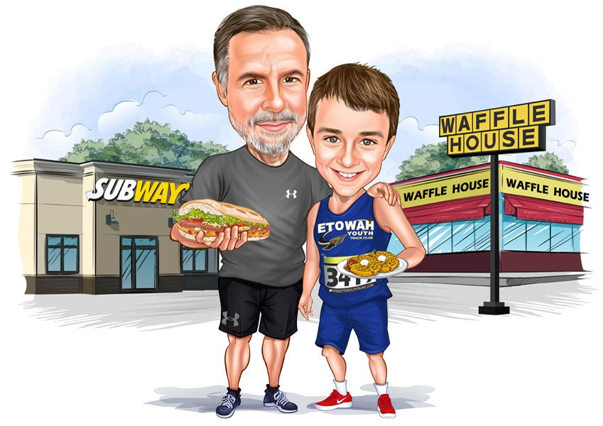 Par tema229 (2 personer) - karikaturtegning efter dine fotos - Just Karikatur