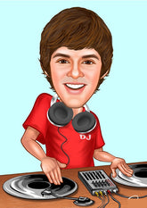 Musik & Dans tema19 (1 person) - karikaturtegning efter dine fotos - Just Karikatur