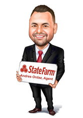 Virksomhed tema1 (1 person) - karikaturtegning efter dine fotos - Just Karikatur