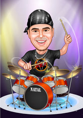 Musik & Dans tema15 (1 person) - karikaturtegning efter dine fotos - Just Karikatur