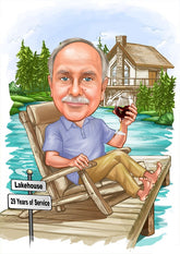 Jubilæum & Afsked tema34 (1 person) - karikaturtegning efter dine fotos - Just Karikatur