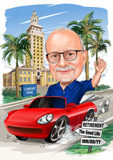 Jubilæum & Afsked tema32 (1 person) - karikaturtegning efter dine fotos - Just Karikatur