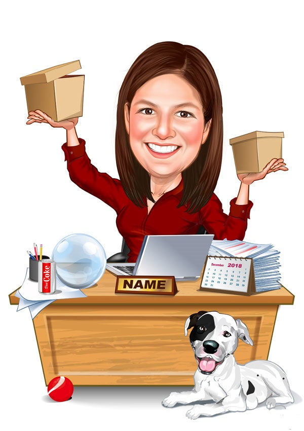 Jubilæum & Afsked tema2 (1 person) - karikaturtegning efter dine fotos - Just Karikatur