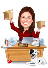 Jubilæum & Afsked tema2 (1 person) - karikaturtegning efter dine fotos - Just Karikatur