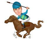 Sports tema71 (1 person) - karikaturtegning efter dine fotos - Just Karikatur