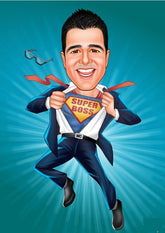 Chef tema2 (1 person) - karikaturtegning efter dine fotos - Just Karikatur