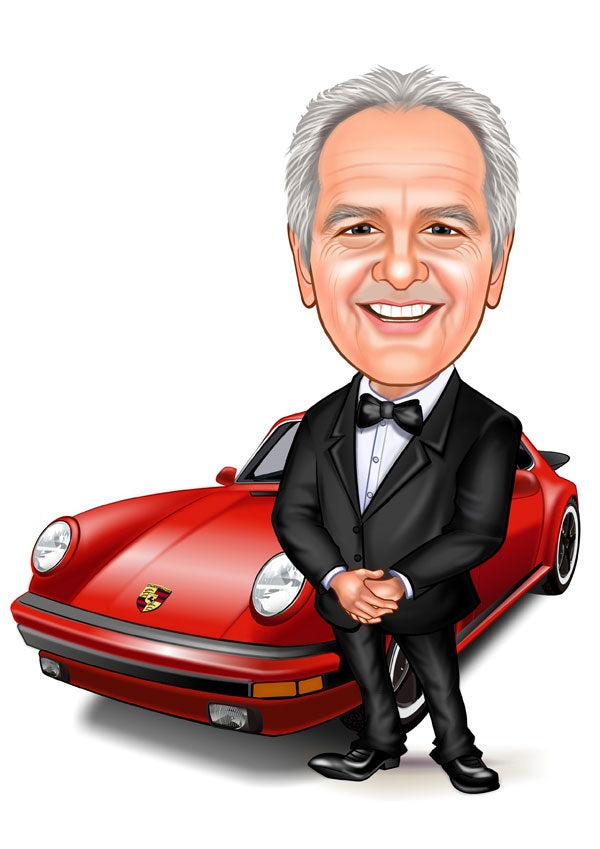 Chef tema3 (1 person) - karikaturtegning efter dine fotos - Just Karikatur