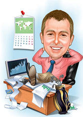 Chef tema8 (1 person) - karikaturtegning efter dine fotos - Just Karikatur