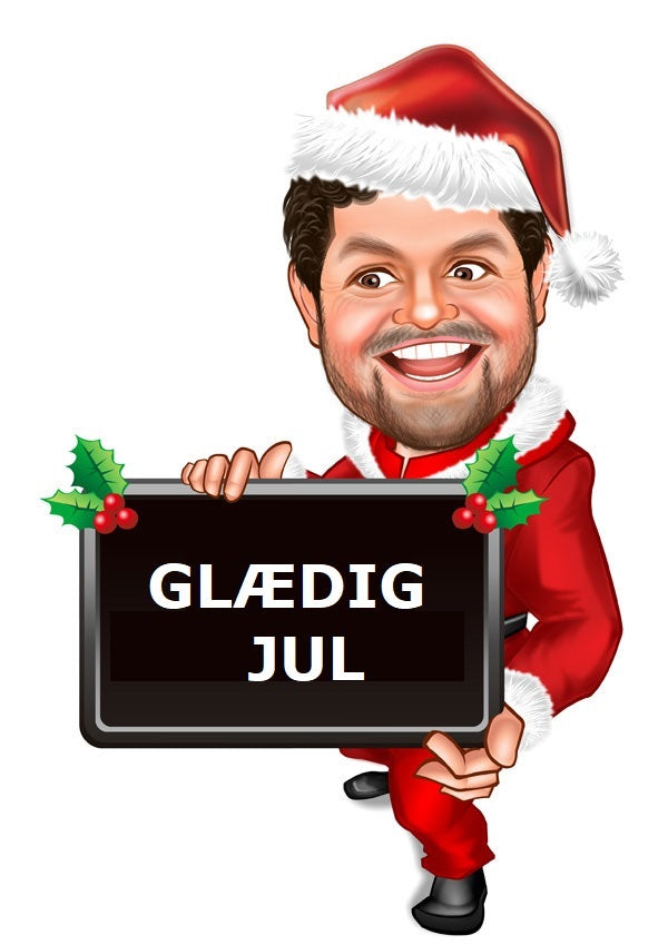 Jul tema14 (1 person) - karikaturtegning efter dine fotos - Just Karikatur