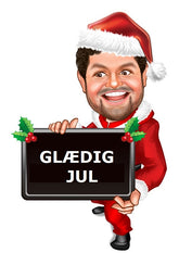 Jul tema14 (1 person) - karikaturtegning efter dine fotos - Just Karikatur