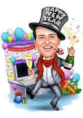 Jul tema6 (1 person) - karikaturtegning efter dine fotos - Just Karikatur