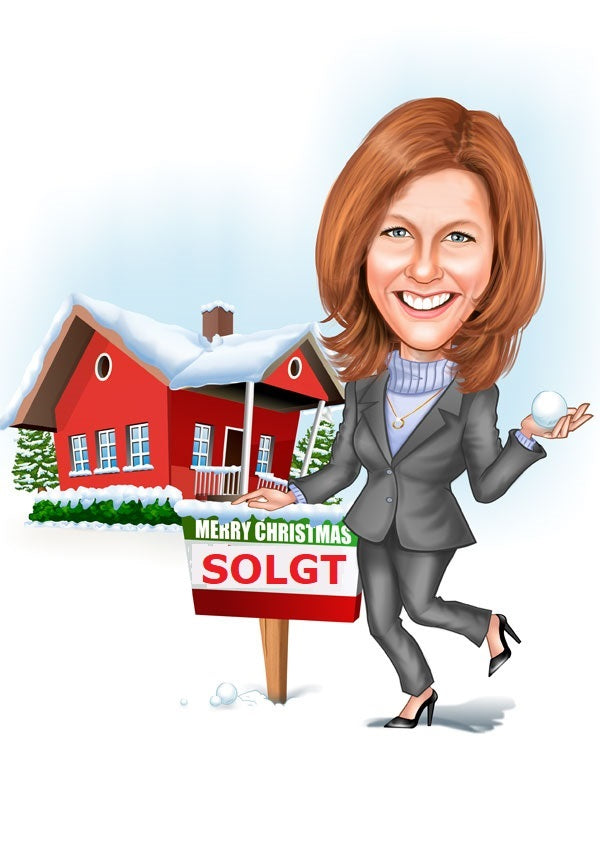 Jul tema24 (1 person) - karikaturtegning efter dine fotos - Just Karikatur