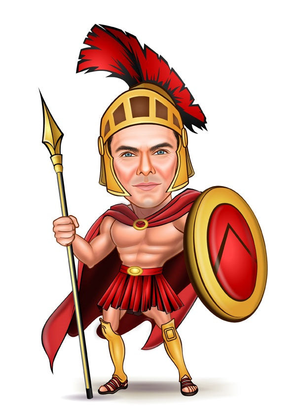 Superhelt tema4 (1 person) - karikaturtegning efter dine fotos - Just Karikatur