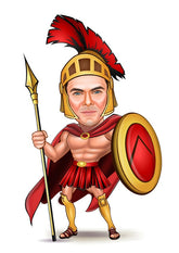 Superhelt tema4 (1 person) - karikaturtegning efter dine fotos - Just Karikatur