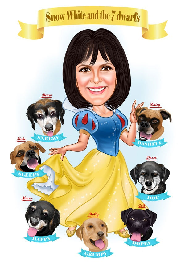 Superhelt tema48 (1 person) - karikaturtegning efter dine fotos - Just Karikatur