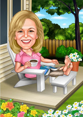 Jubilæum & Afsked tema23 (1 person) - karikaturtegning efter dine fotos - Just Karikatur