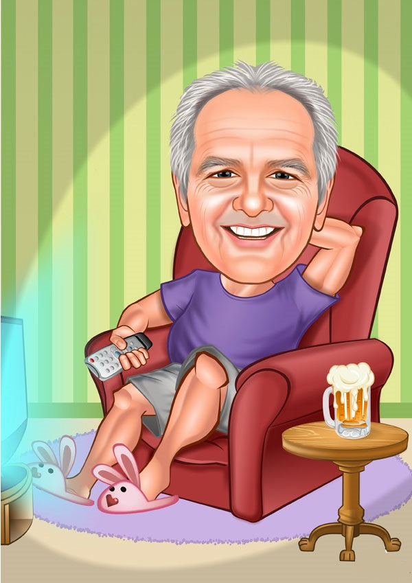 Jubilæum & Afsked tema40 (1 person) - karikaturtegning efter dine fotos - Just Karikatur