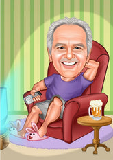 Jubilæum & Afsked tema40 (1 person) - karikaturtegning efter dine fotos - Just Karikatur