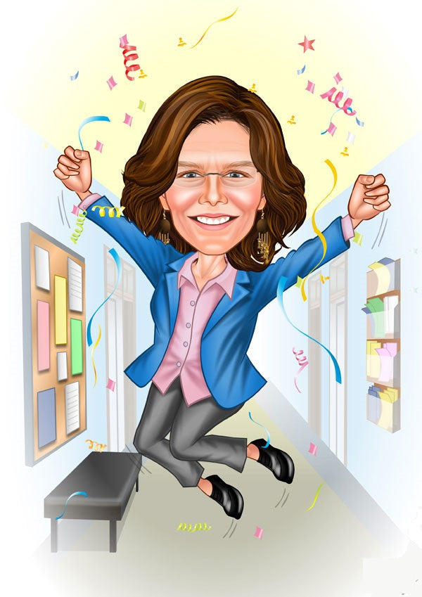 Jubilæum & Afsked tema20 (1 person) - karikaturtegning efter dine fotos - Just Karikatur