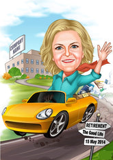 Jubilæum & Afsked tema17 (1 person) - karikaturtegning efter dine fotos - Just Karikatur