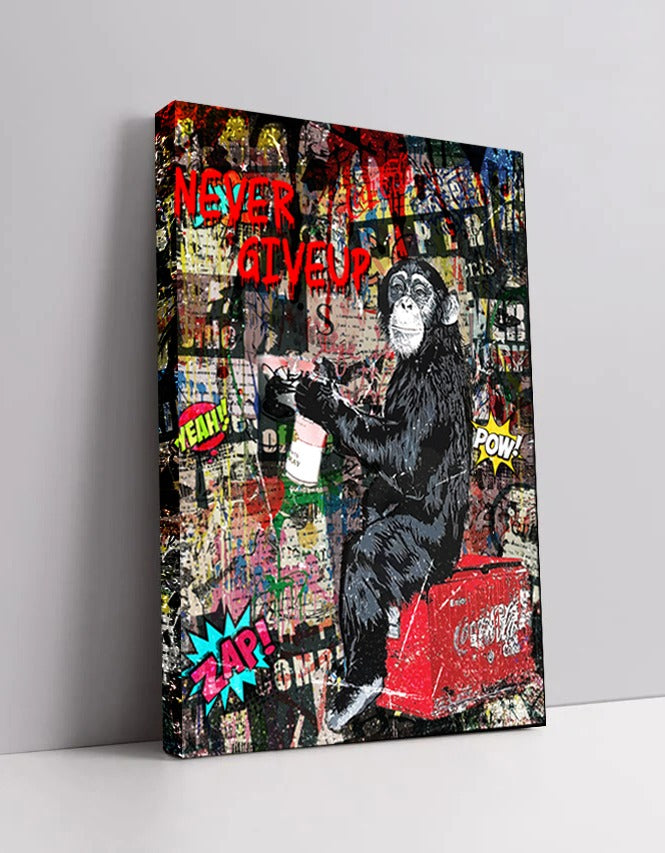 Never Give Up - Plakat/Lærred - Just Karikatur