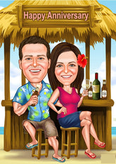 Par tema90 (2 personer) - karikaturtegning efter dine fotos - Just Karikatur