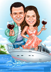 Par tema84 (2 personer) - karikaturtegning efter dine fotos - Just Karikatur