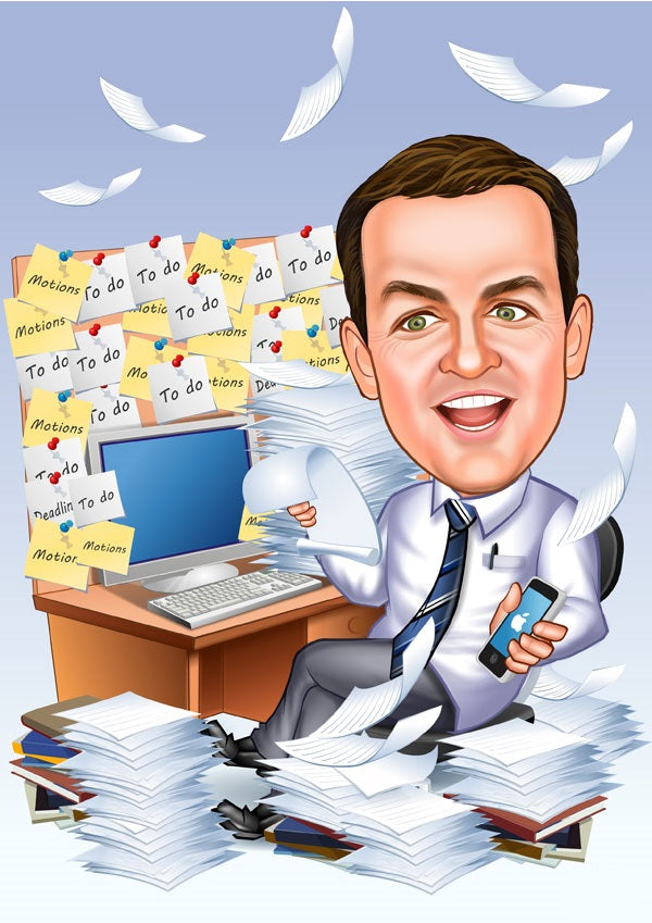 Virksomhed tema90 (1 person) - karikaturtegning efter dine fotos - Just Karikatur