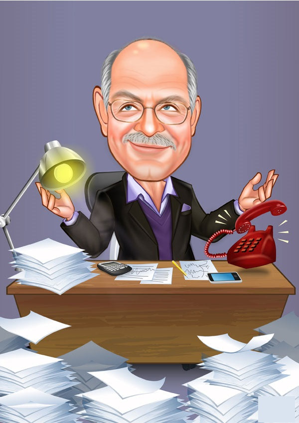 Virksomhed tema89 (1 person) - karikaturtegning efter dine fotos - Just Karikatur