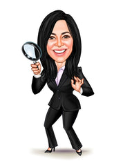 Virksomhed tema86 (1 person) - karikaturtegning efter dine fotos - Just Karikatur